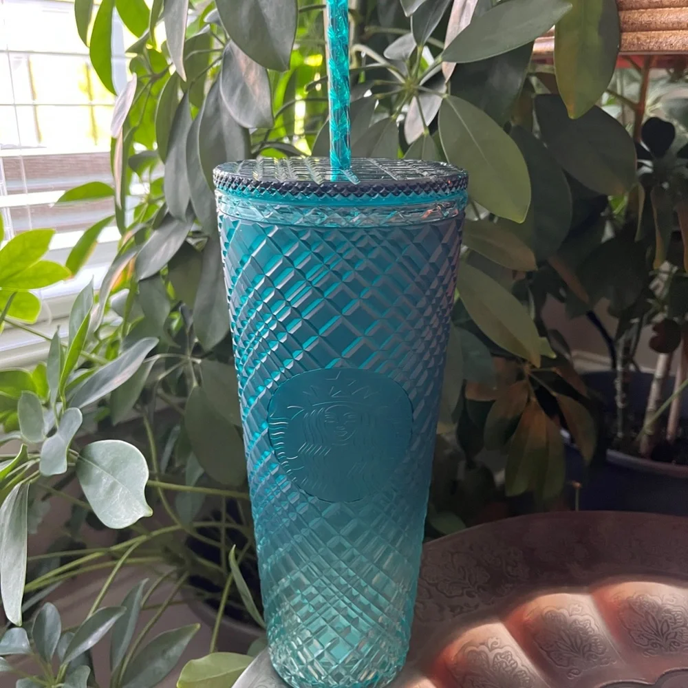 STARBUCKS 2023 24 oz Green Ombre Jeweled Tumbler - Picture 5 of 8